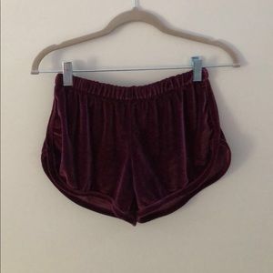 velvet shorts